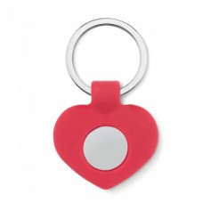 Szív alakú szilikon kulcstartó bevásárlókocsi érmével